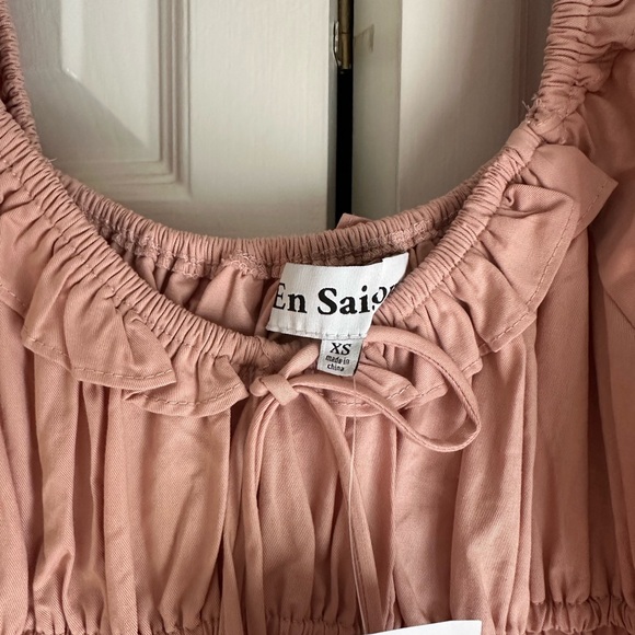 En Saison Poplin Puff-Sleeve Tiered Midi Dress - Picture 5 of 6